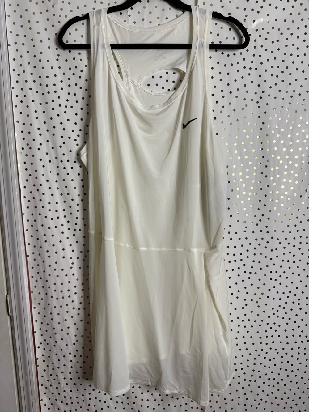 NWT Nike White Women's Athletic Tank Dress with Black Swoosh
